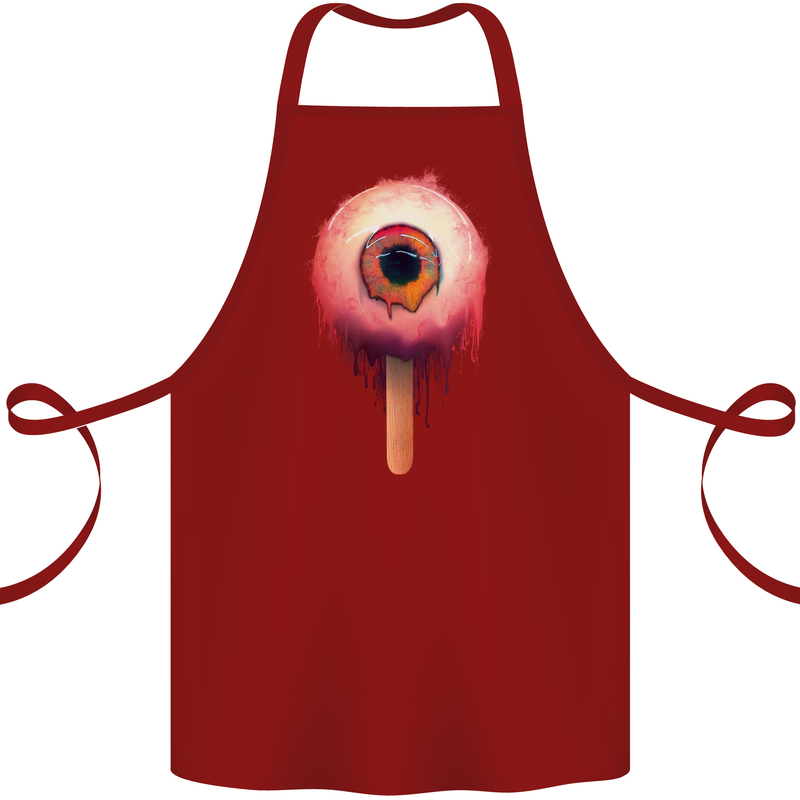 Eyesicle Horror Hangover Eye Gothic Demon Cotton Apron 100% Organic Maroon