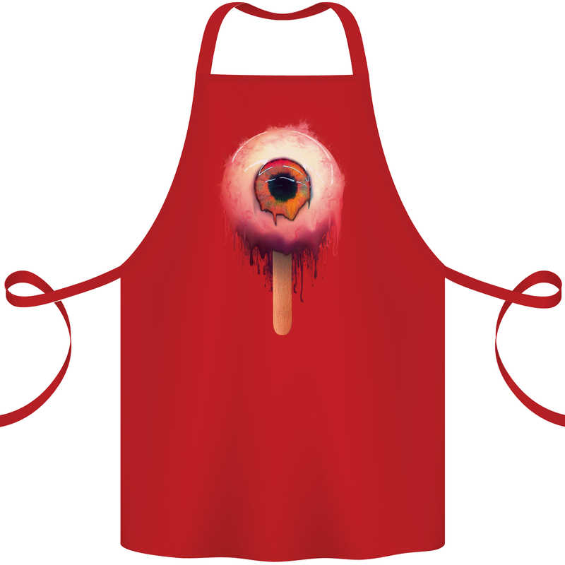 Eyesicle Horror Hangover Eye Gothic Demon Cotton Apron 100% Organic Red