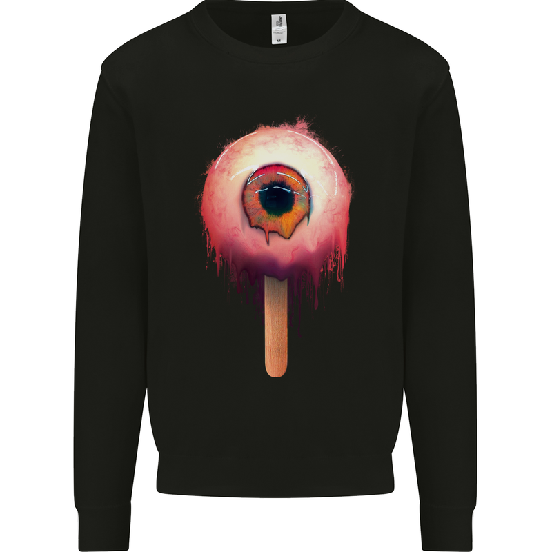 Eyesicle Horror Hangover Eye Gothic Demon Kids Sweatshirt Jumper Black