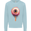 Eyesicle Horror Hangover Eye Gothic Demon Kids Sweatshirt Jumper Light Blue