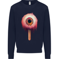 Eyesicle Horror Hangover Eye Gothic Demon Kids Sweatshirt Jumper Navy Blue