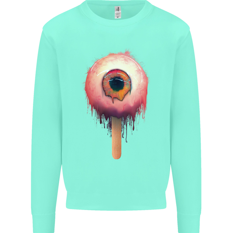 Eyesicle Horror Hangover Eye Gothic Demon Kids Sweatshirt Jumper Peppermint