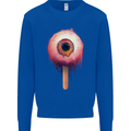 Eyesicle Horror Hangover Eye Gothic Demon Kids Sweatshirt Jumper Royal Blue