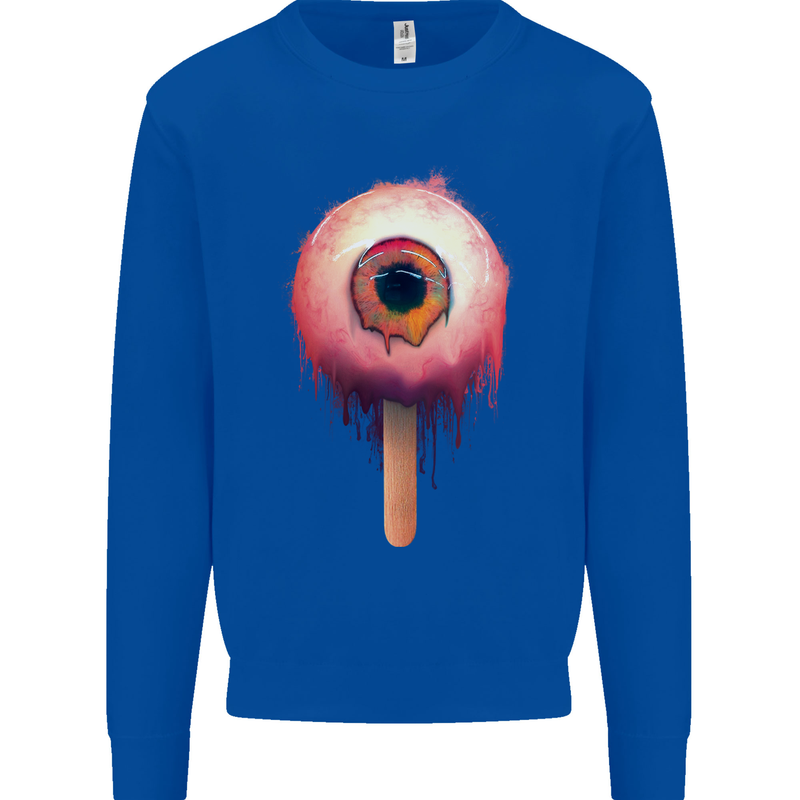 Eyesicle Horror Hangover Eye Gothic Demon Kids Sweatshirt Jumper Royal Blue