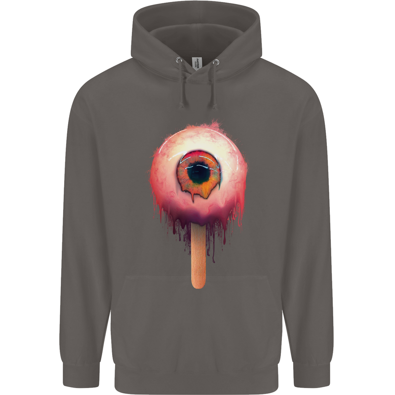 Eyesicle Horror Hangover Eye Gothic Demon Mens 80% Cotton Hoodie Charcoal