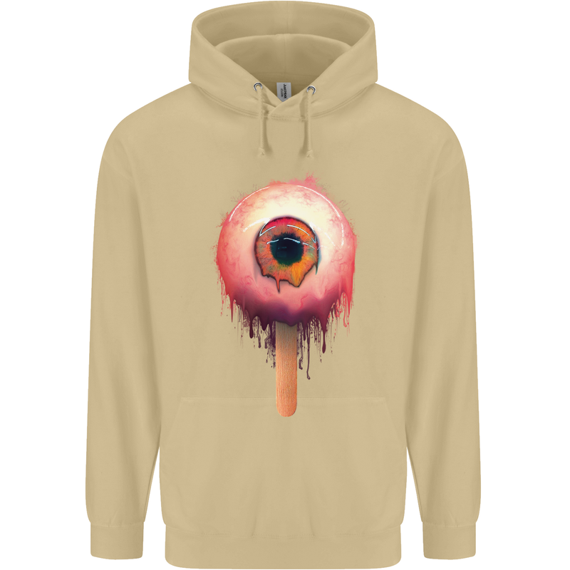 Eyesicle Horror Hangover Eye Gothic Demon Mens 80% Cotton Hoodie Sand