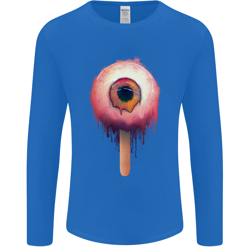 Eyesicle Horror Hangover Eye Gothic Demon Mens Long Sleeve T-Shirt Royal Blue