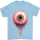 Eyesicle Horror Hangover Eye Gothic Demon Mens T-Shirt Cotton Gildan Light Blue