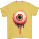 Eyesicle Horror Hangover Eye Gothic Demon Mens T-Shirt Cotton Gildan Yellow