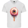 Eyesicle Horror Hangover Eye Gothic Demon Mens V-Neck Cotton T-Shirt White