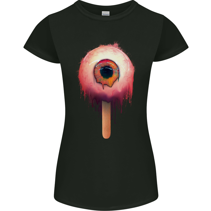 Eyesicle Horror Hangover Eye Gothic Demon Womens Petite Cut T-Shirt Black