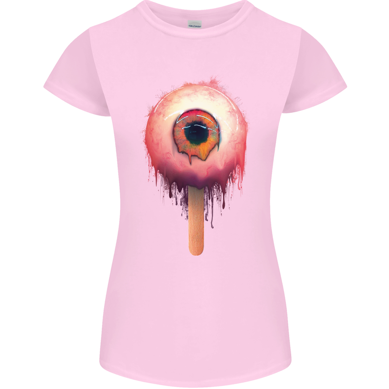 Eyesicle Horror Hangover Eye Gothic Demon Womens Petite Cut T-Shirt Light Pink
