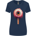 Eyesicle Horror Hangover Eye Gothic Demon Womens Wider Cut T-Shirt Navy Blue