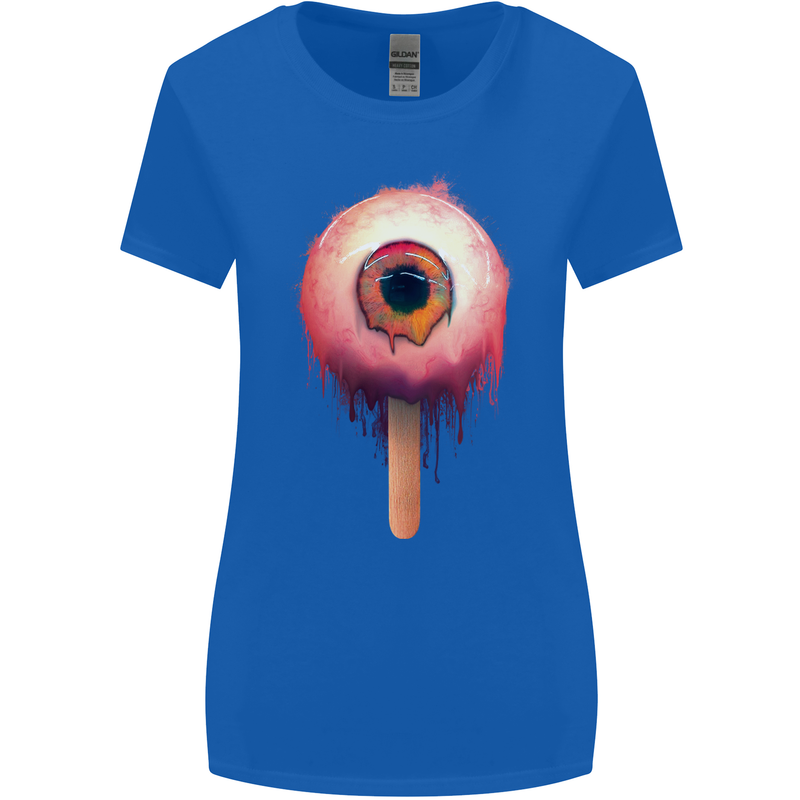 Eyesicle Horror Hangover Eye Gothic Demon Womens Wider Cut T-Shirt Royal Blue