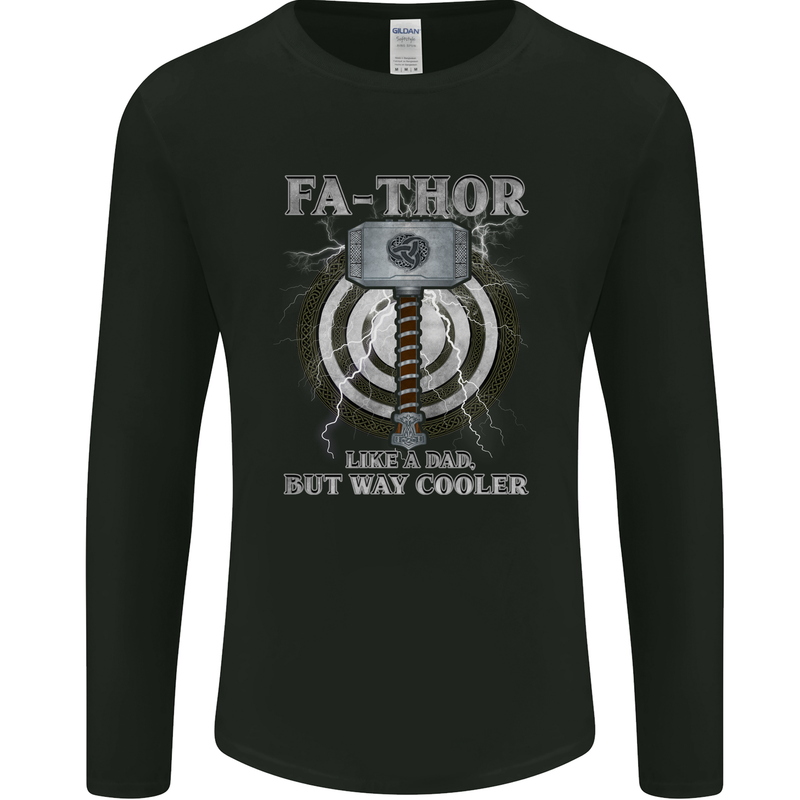 FA-THOR Funny Fathers Day Thor Dad Mens Long Sleeve T-Shirt Black