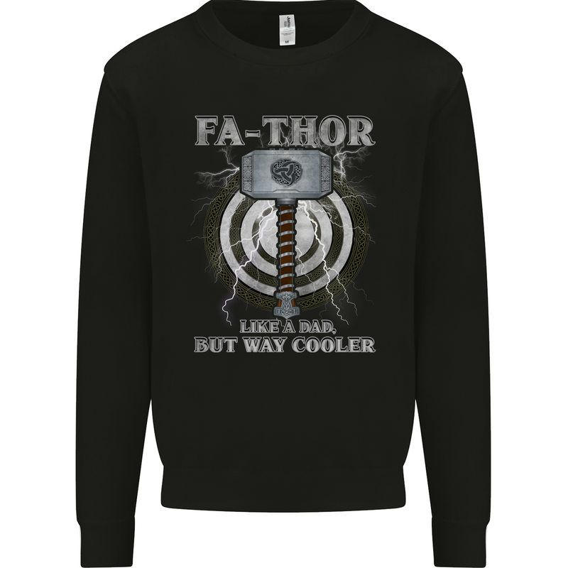 FA-THOR Funny Fathers Day Thor Dad Mens Sweatshirt Jumper Black