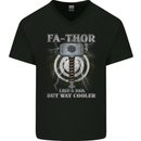 FA-THOR Funny Fathers Day Thor Dad Mens V-Neck Cotton T-Shirt Black