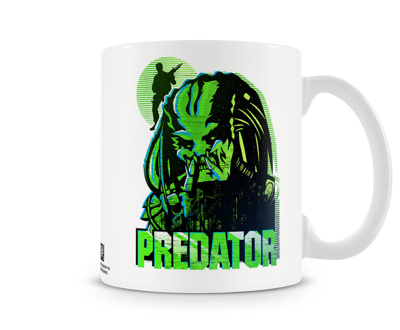 Predator film white coffee mug cup science fiction horror franchise Arnold Schwarzenegger