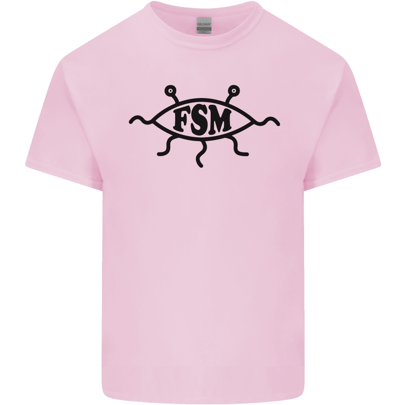 FSM Church Flying Spagetti Monster Atheist Kids T-Shirt Childrens Light Pink