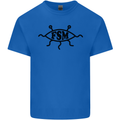 FSM Church Flying Spagetti Monster Atheist Kids T-Shirt Childrens Royal Blue