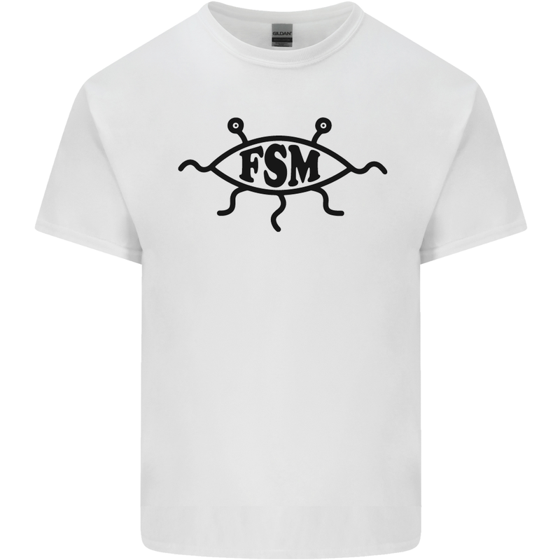 FSM Church Flying Spagetti Monster Atheist Kids T-Shirt Childrens White