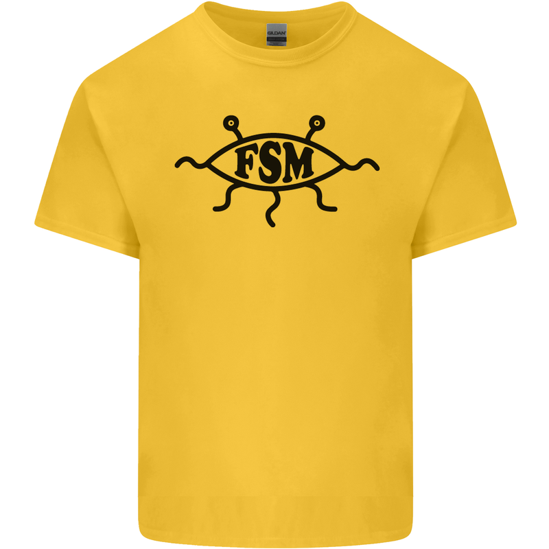 FSM Church Flying Spagetti Monster Atheist Kids T-Shirt Childrens Yellow