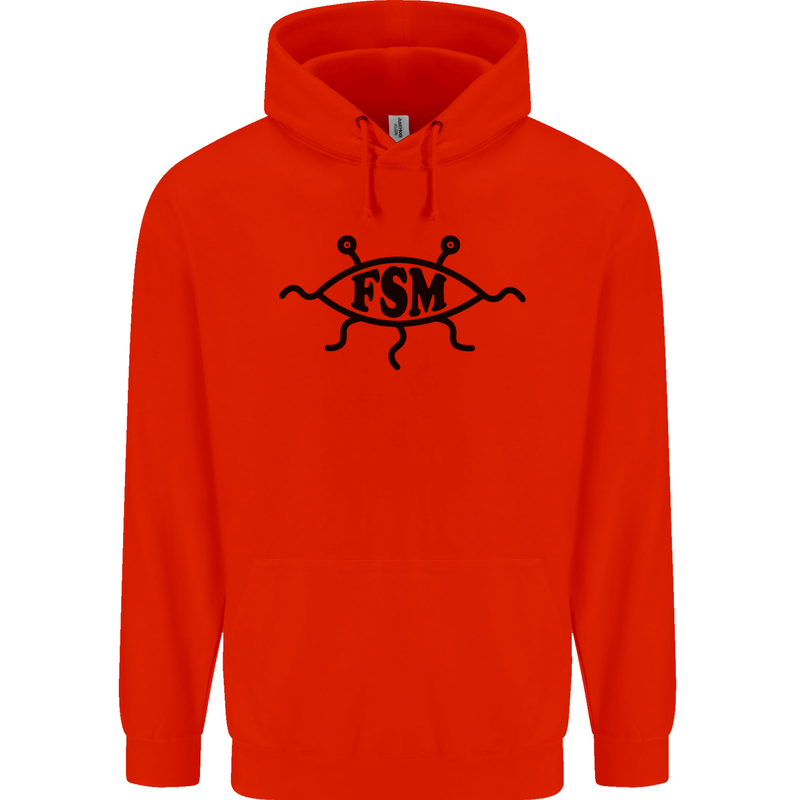 FSM Church Flying Spagetti Monster Atheist Mens 80% Cotton Hoodie Bright Red