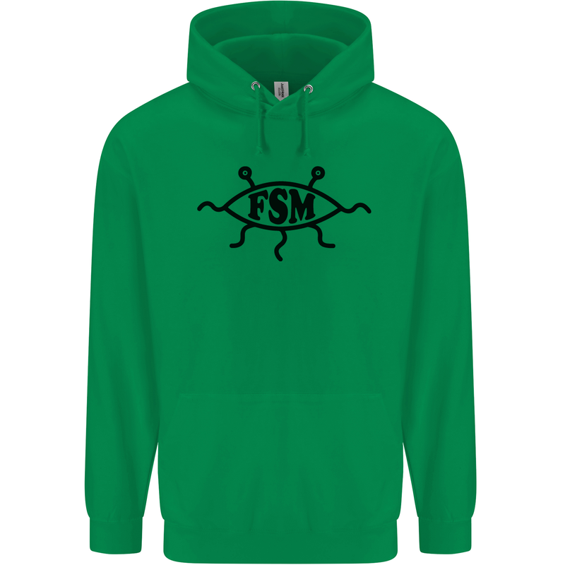 FSM Church Flying Spagetti Monster Atheist Mens 80% Cotton Hoodie Irish Green