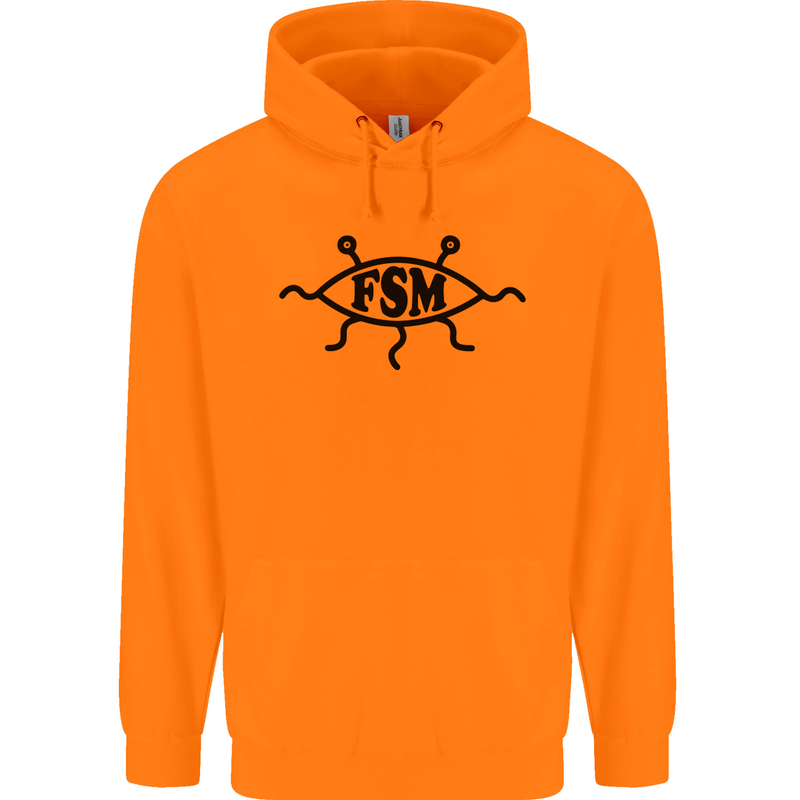 FSM Church Flying Spagetti Monster Atheist Mens 80% Cotton Hoodie Orange