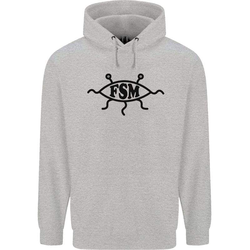 FSM Church Flying Spagetti Monster Atheist Mens 80% Cotton Hoodie Sports Grey