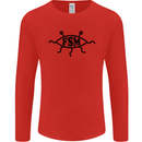 FSM Church Flying Spagetti Monster Atheist Mens Long Sleeve T-Shirt Red