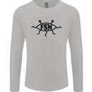 FSM Church Flying Spagetti Monster Atheist Mens Long Sleeve T-Shirt Sports Grey