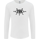 FSM Church Flying Spagetti Monster Atheist Mens Long Sleeve T-Shirt White