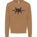 FSM Church Flying Spagetti Monster Atheist Mens Sweatshirt Jumper Caramel Latte