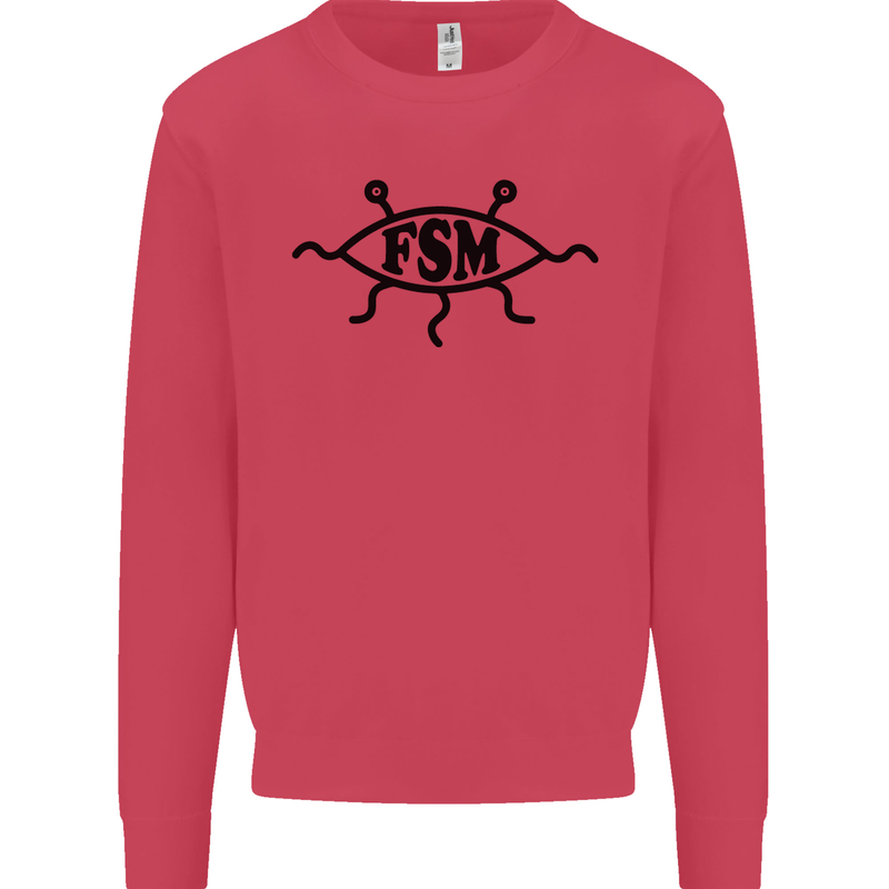 FSM Church Flying Spagetti Monster Atheist Mens Sweatshirt Jumper Heliconia