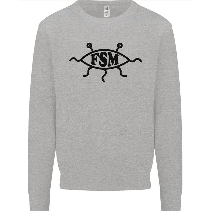 FSM Church Flying Spagetti Monster Atheist Mens Sweatshirt Jumper Sports Grey