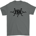 FSM Church Flying Spagetti Monster Atheist Mens T-Shirt Cotton Gildan Charcoal