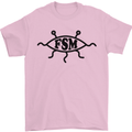 FSM Church Flying Spagetti Monster Atheist Mens T-Shirt Cotton Gildan Light Pink