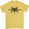 FSM Church Flying Spagetti Monster Atheist Mens T-Shirt Cotton Gildan Yellow