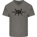 FSM Church Flying Spagetti Monster Atheist Mens V-Neck Cotton T-Shirt Charcoal
