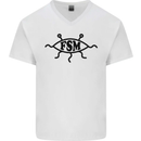 FSM Church Flying Spagetti Monster Atheist Mens V-Neck Cotton T-Shirt White