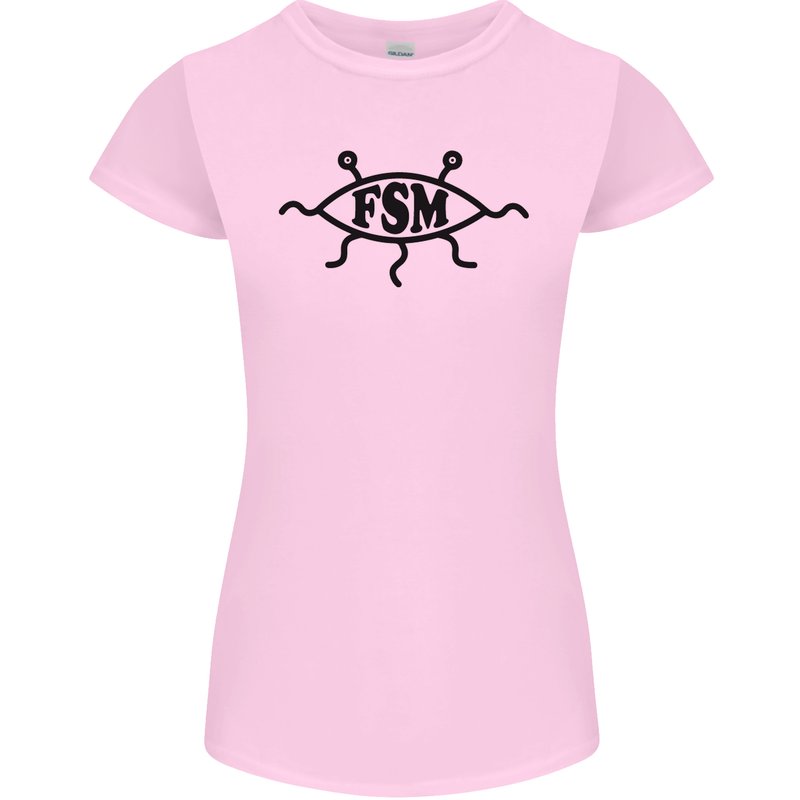 FSM Church Flying Spagetti Monster Atheist Womens Petite Cut T-Shirt Light Pink