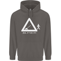 F#ck It Funny Offensive Road Worker Navvy Mens 80% Cotton Hoodie Charcoal