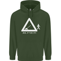 F#ck It Funny Offensive Road Worker Navvy Mens 80% Cotton Hoodie Forest Green