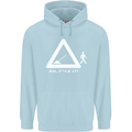 F#ck It Funny Offensive Road Worker Navvy Mens 80% Cotton Hoodie Light Blue
