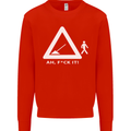 F#ck It Funny Offensive Road Worker Navvy Mens Sweatshirt Jumper Bright Red