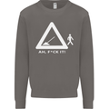F#ck It Funny Offensive Road Worker Navvy Mens Sweatshirt Jumper Charcoal
