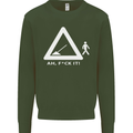 F#ck It Funny Offensive Road Worker Navvy Mens Sweatshirt Jumper Forest Green