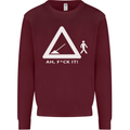F#ck It Funny Offensive Road Worker Navvy Mens Sweatshirt Jumper Maroon