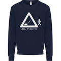 F#ck It Funny Offensive Road Worker Navvy Mens Sweatshirt Jumper Navy Blue